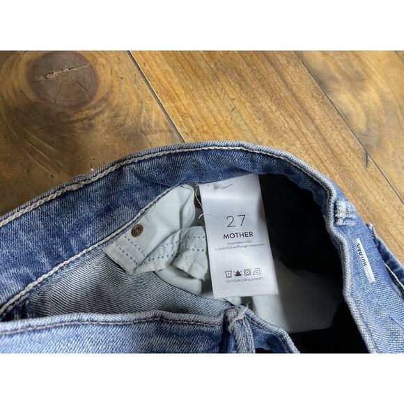 Mother Jeans High Rise Insider Crop Step Fray Size 27 Blue Scenic Route - Picture 5 of 12